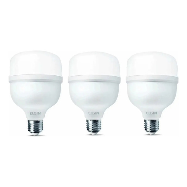 Kit 3 Lâmpadas Led Alta Potência Super Bulbo 40w Branco Frio Luz Branco-frio 127/220v