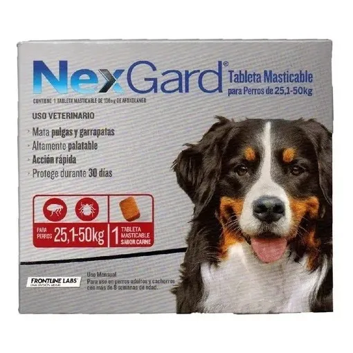 Nexgard 25-50kg. Elimina Pulgas Y Garrapatas.