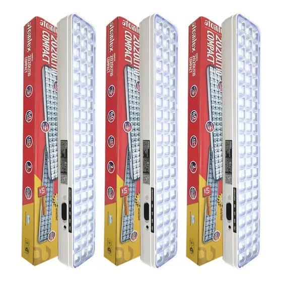 Pack X3 Luz Emergencia 60 Leds 2020compac Atomlux
