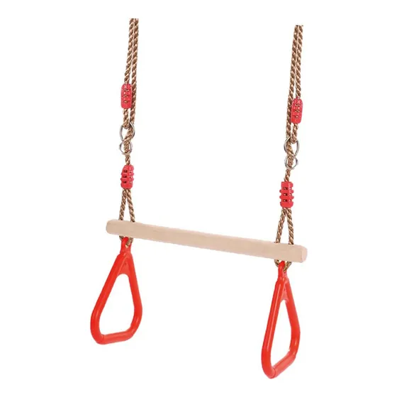 ` Columpio De Madera For Niños, Anillos Triangulares De Rojo