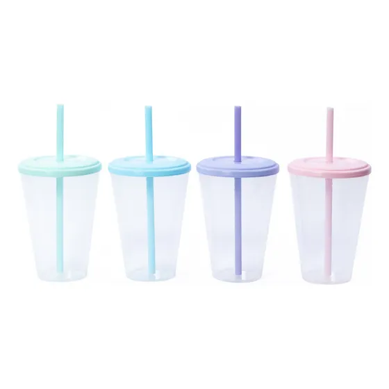 50 Vaso Transparente Tapa Sorbete Grande 420cc Elegi Color