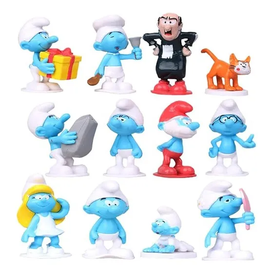 12 Figuras De Muñecos Les Schtro De Los Pitufos, Juguetes, R