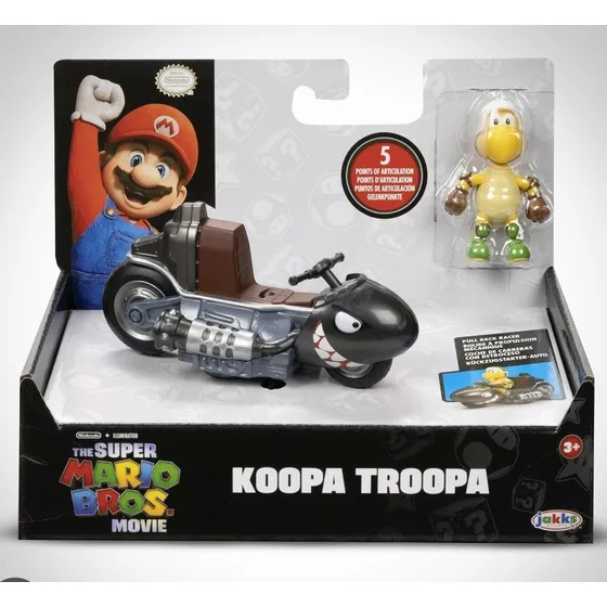 Koopa Troopa Muñeco Con Vehículo De Super Mario La Película 
