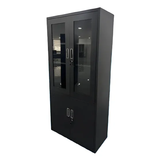 Biblioteca Metálica 5 Estante Con Puerta De Vidrio