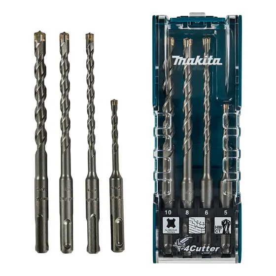 Set Brocas Sds-plus 4 Aristas (5,6, 8, 10mm) 4 Pzas - Makita