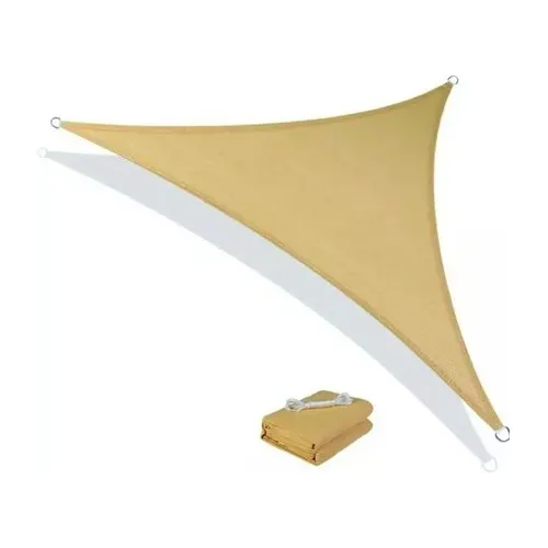 Triangulo Toldo Vela Sombra Liviana Jardín Pileta 3x4x4 Color Beige