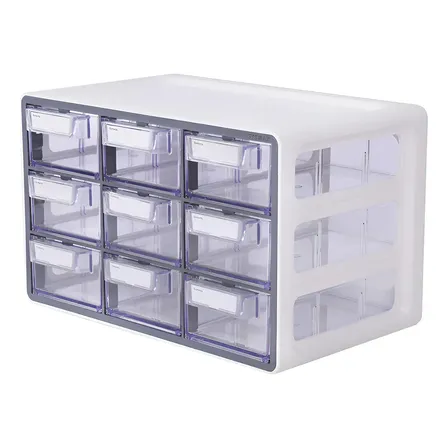 Set 2 Organizadores Multiusos Mini 9 Cajones Gris Litem Gris