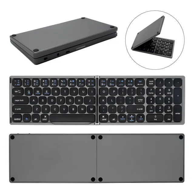 Teclado Inalambrico Bluetooth Plegable Recargable Portátil