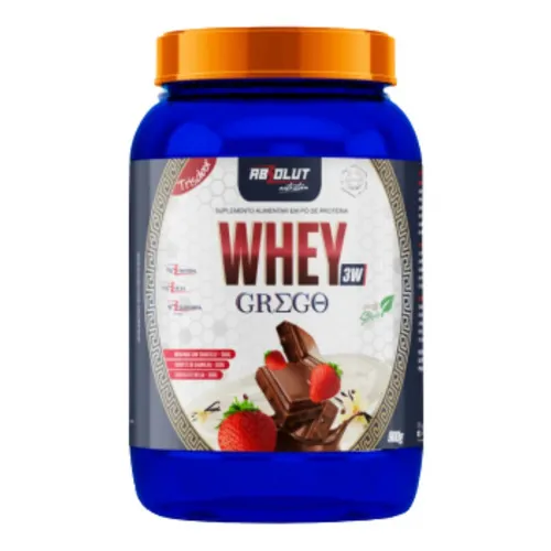 Whey Protein 3w Grego 900g Abs Absolut Nutrition (trisabor) Sabor Morango,chocolate,baunilha