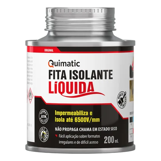Fita Isolante Líquida Preta 200ml Quimatic Tapmatic