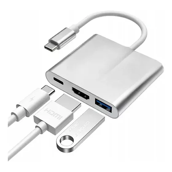 Adaptador Hdmi P/ Apple Mac Multiport Usb-c Hub iPad Macbook