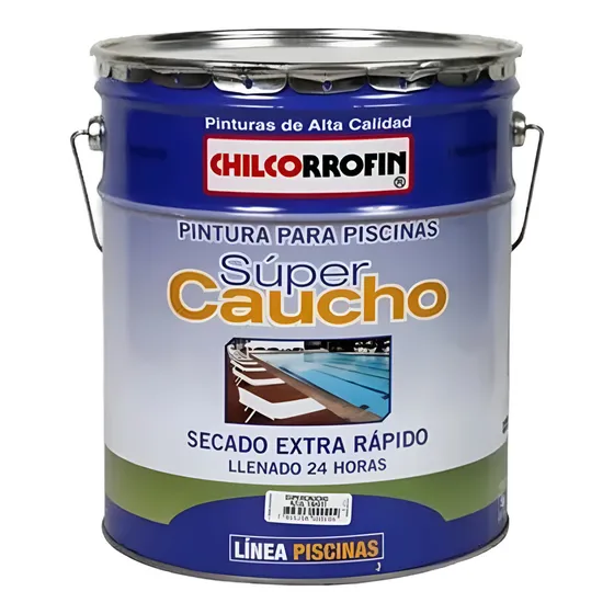 Tineta Pintura Para Piscina Super Caucho Color Azul Tahiti