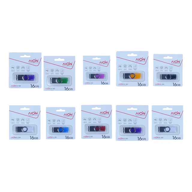 Kit 10 Piezas Memoria Usb 16 Gb Mod. K101 Aion Mayoreo Color