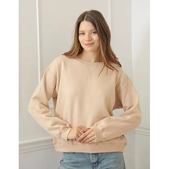 Buzo Algodón Onyx Jeans Corto Cuello Redondo Frisa  Mujer