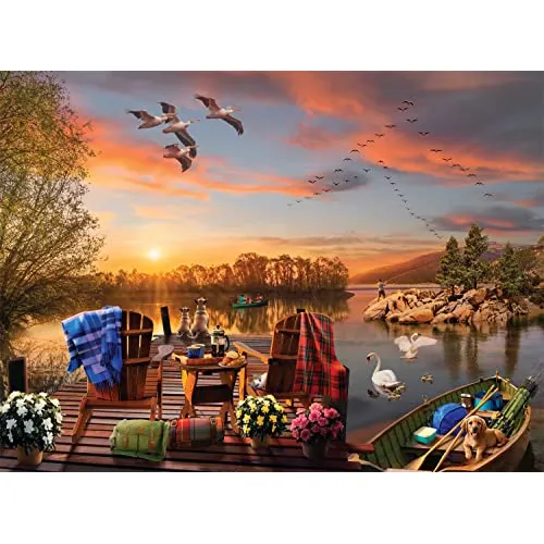 Búfalo Juegos - Desayuno En El Lago - 1000 Pedazo Cg5vx