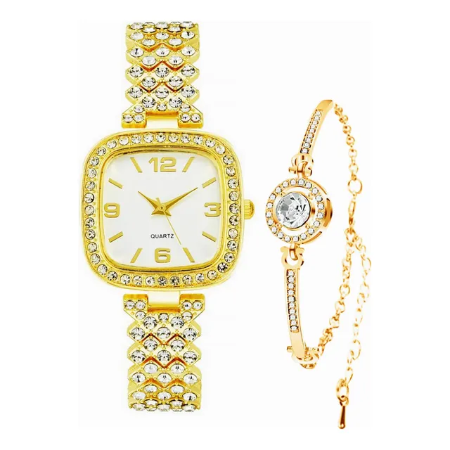 Adsbiaoye Moda De Lujo Vintage Diamond Square Reloj S9twf