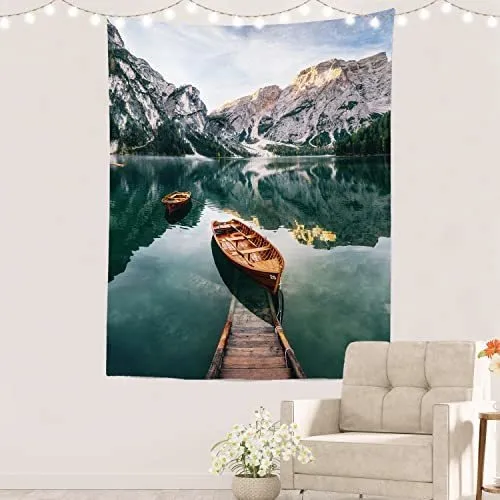 Batmerry Lago Agua De Montaña Italia Tapiz, Bosque C9gnp