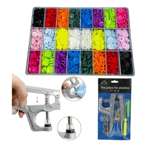 Broche Snap X480 + Pinza Colocadora Kit Botones De 12/10mm  