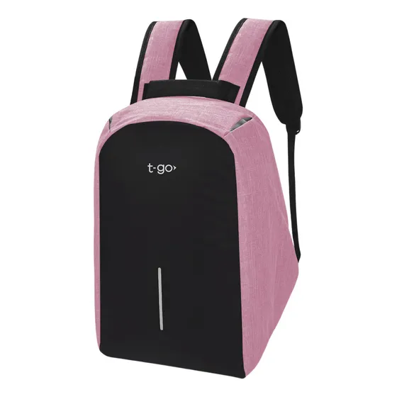 Mochila Porta Notebook Laptop Acolchada Reforzada Gran Capacidad Ejecutiva Urbana Gym Deportiva Unisex Hombre Mujer T-Go Color Rosa Ab04