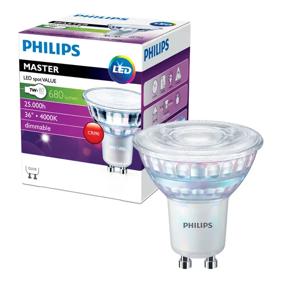 Ampolleta Master Led Spot 7w Gu10 Luz Fria Dimeable