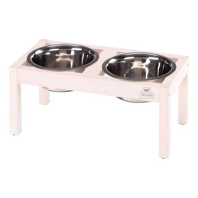 Comedero Y Bebedero Desco Wood 3 Ferplast 1.7 L Color Beige