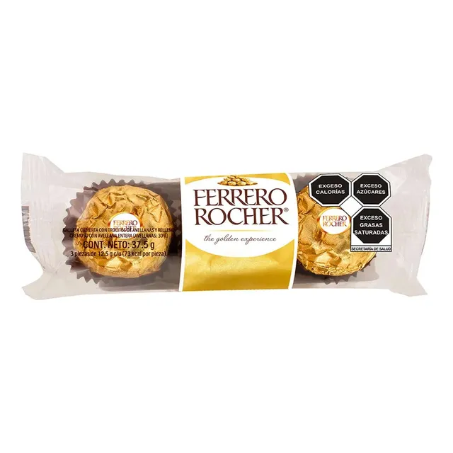 Ferrero Rocher Chocolate con Avellanas 3pz 37.5gr