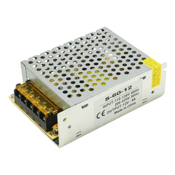Fuente Transformador 220v A 12v 5a Hasta 60w Led Cctv