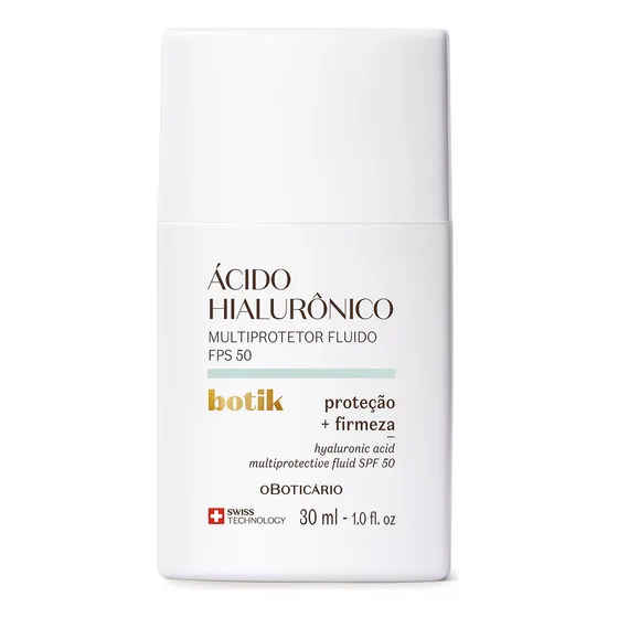 Líquido multiprotector de ácido hialurónico Botik, boticario, 30 ml. Tiempo de aplicación: día/noche. Tipo de piel: mixta