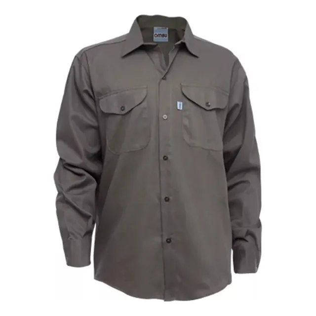 Camisa De Trabajo Ombu Original Tela Grafa - Talle 38 Al 48 