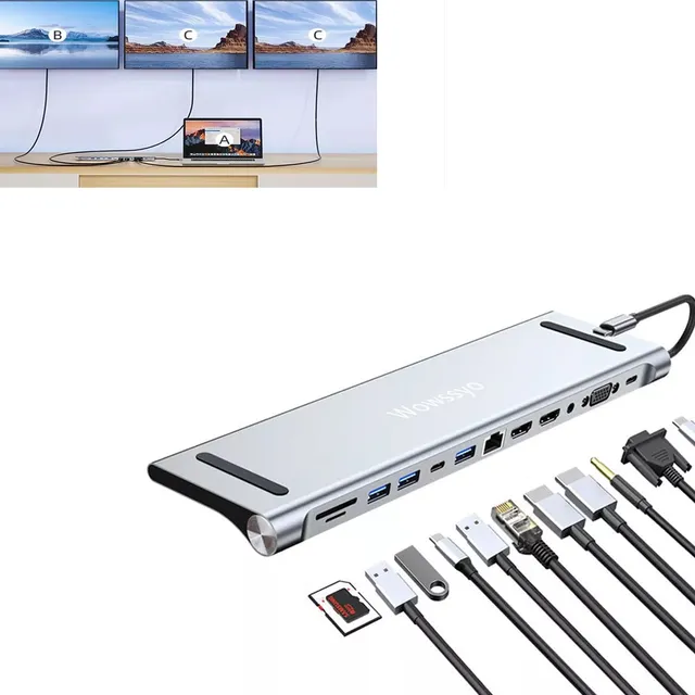 Adaptador Hub Usb C A Hdmi Multipuerto Usb Docking Station