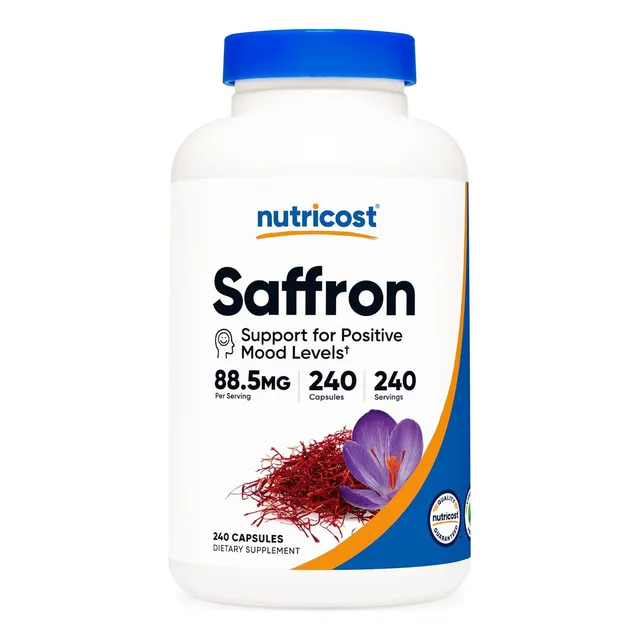 Nutricost Extracto Azafrán Saffron 88.5 Mg 240 Cap Sabor Natural