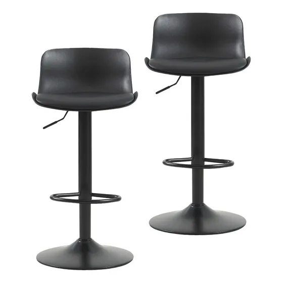 Silla Alta De Bar Giratoria Butaco Barra Taburete Bar Cocina Acabado De La Estructura Acero Inoxidable Color Negrox2