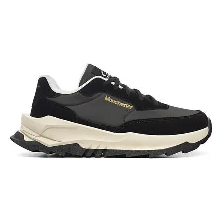 Tênis Casual Masculino Manchester Confortável Leve Resistent Preto 44 Br