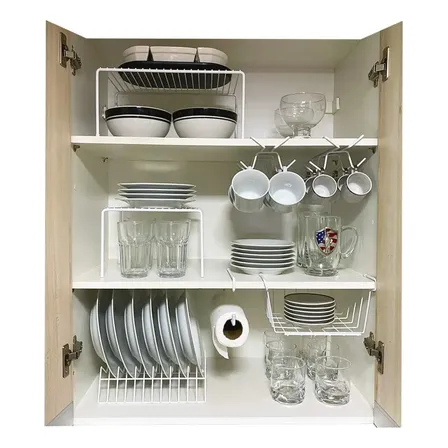 Kit 7 Organizadores Para Cozinha Armário Prateleira Aramado
