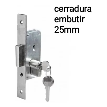 Cerradura Embutir 25mm Refuerzo Cilindro 3 Llaves Wequp