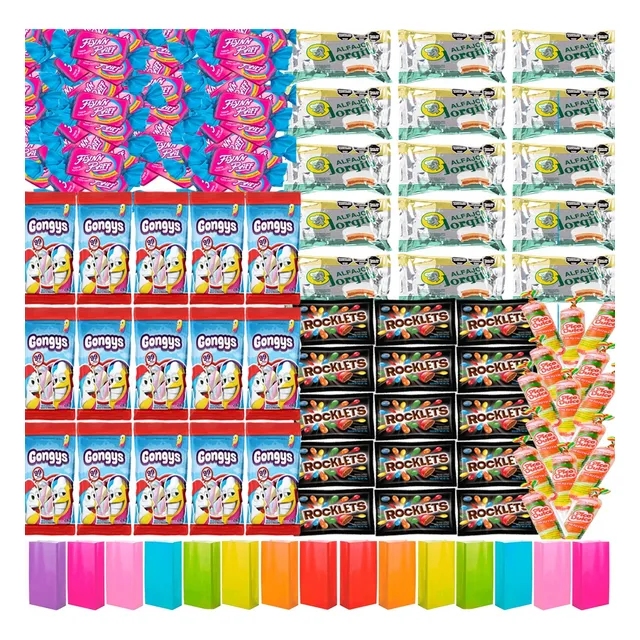 Combo Golosinas Cumpleaños Bolsita 15 Chicos Pack N°2