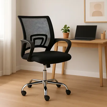 Cadeira Escritório Giratória Office Arco Estofado Mesh Cor Preto Material Do Estofamento Tecido/mesh Mesh/tecido