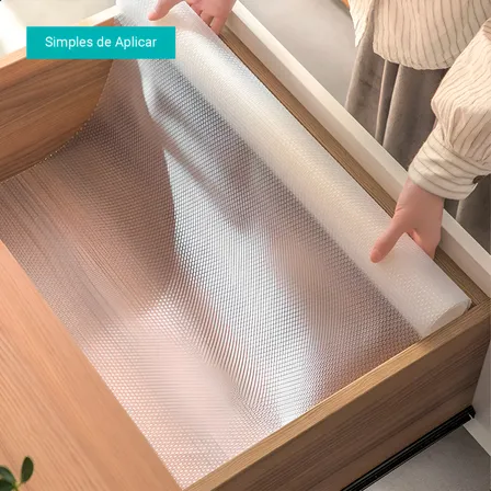 Forro Tapete Gaveta Organizador Proteção Bancada Prateleira Armário Geladeira Cozinha Flexível Móveis Pvc Emborrachado Transparente Incolor Antiderrapante Lavável Fácil Limpar Rolo 1,5m X 60cm Lumyx