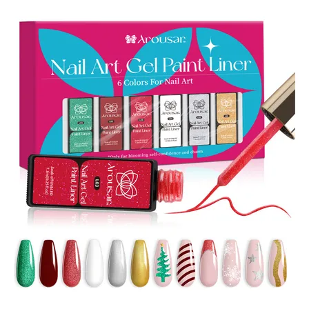 6pz Esmalte De Gel Delineador Uñas Acrílicas Gel Metálico