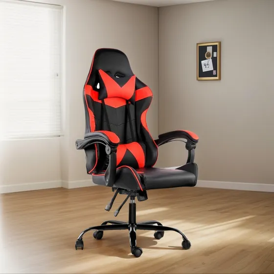 Silla Gamer Lumax Modelo Rom Super Oferta Negro/rojo -gaming