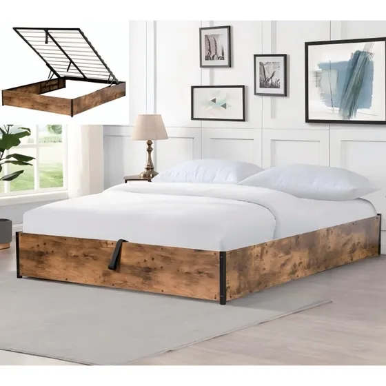 Base De Cama Elevadora Hidráulica Queen Size Almacenamiento