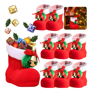 Bolsa De Caramelos Navideños De 8 Piezas, Botas Rojas Bolsa De Caramelos Navideños De 8 Piezas, Botas Rojas