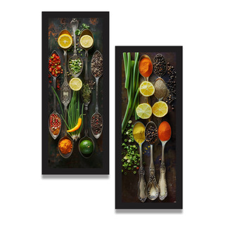Kit 2 Quadros Decorativos Cozinha Lavabo Temperos Mdf Ys Kit 2 Quadros Decorativos Cozinha Lavabo Temperos Mdf Ys
