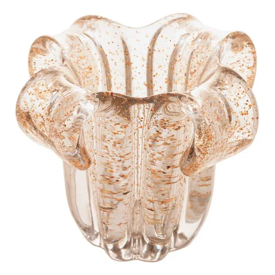 Vaso Wolff Italy De Vidro Dourado 13cm X 10cm