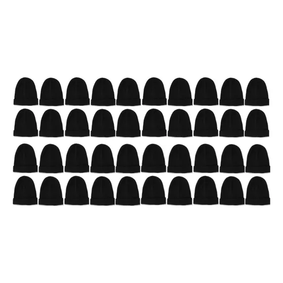 Gorro De Lana Beanie Negro Liso Rocky X Mayor Combo X40u.