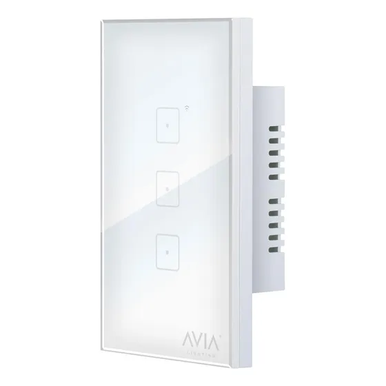 Apagador Smart Wifi Triple Touch De Cristal Blanco Avia Corriente nominal 10 A Voltaje nominal 110V