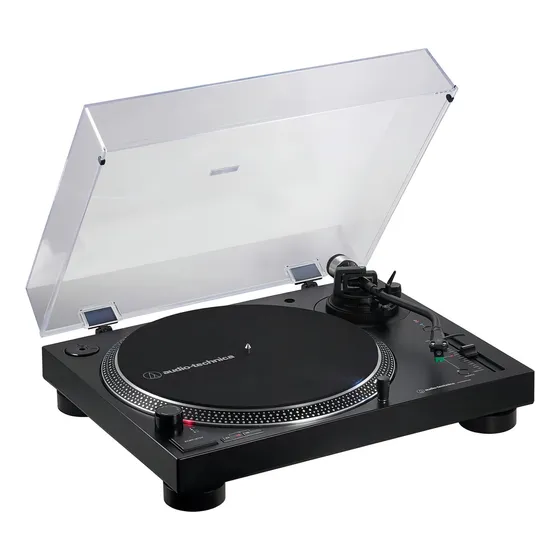 Mesa giratória profissional AT-LP120xBT-USB-BK Audio Technica. Cor: Preto