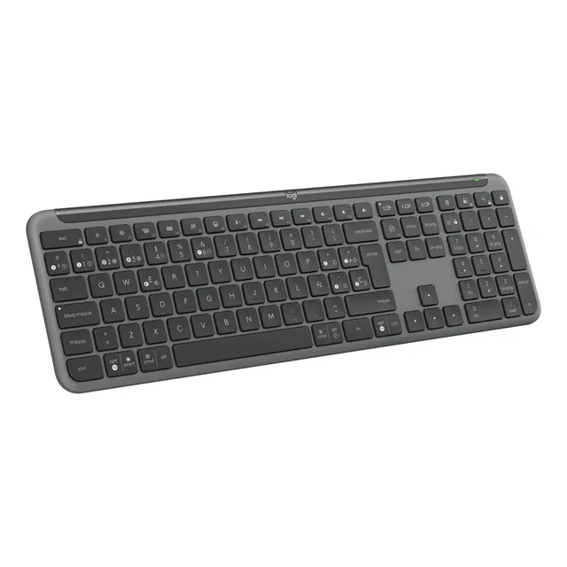 Logitech Signature Slim K950, Teclado Bluetooth / Bolt, Blk Teclado Gris oscuro Idioma Español Latinoamérica