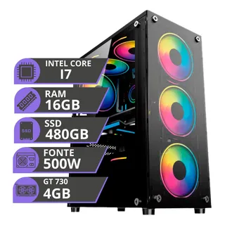 Pc Gamer Intel I7 3.4ghz Ssd 480gb 16gb Placa Video 4gb 500w Pc Gamer Intel I7 3.4ghz Ssd 480gb 16gb Placa Video 4gb 500w