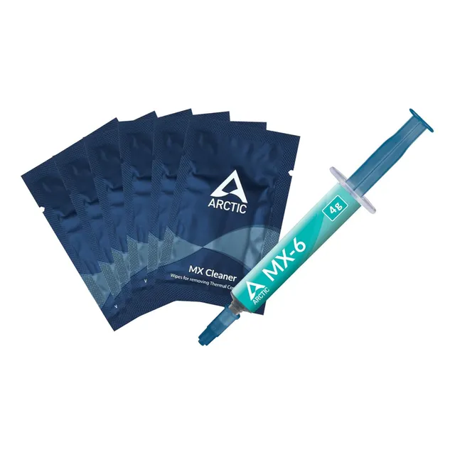 Pasta Termica Disipadora en Jeringa Arctic Mx-6 4gr con 6 MX Cleaner Gris